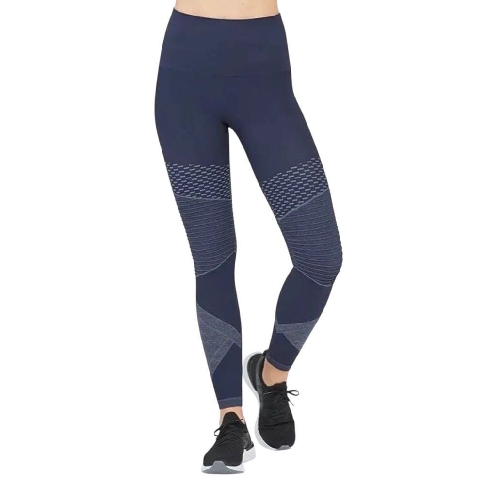 Spanx Blue Moto Seamless Leggings Style 50200R size Small NWT
